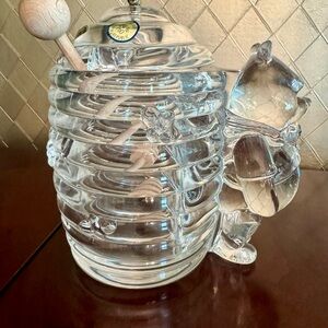 Bohemia crystal Winnie the Pooh honey pot retired piece RARE